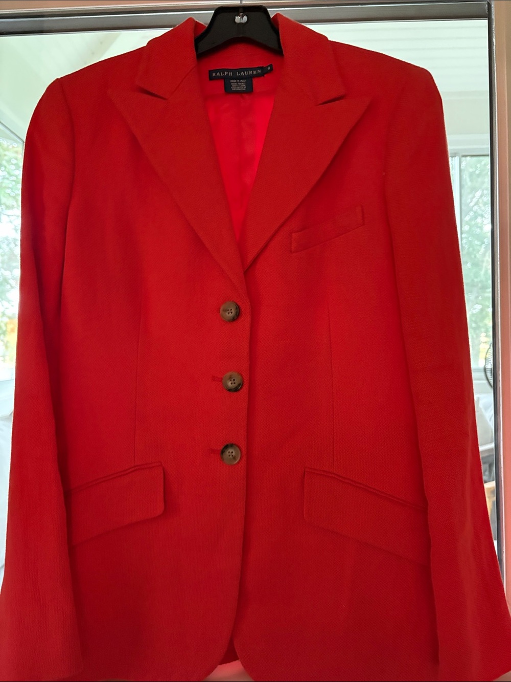 Ralph Lauren Red Classic Three-Button Blazer Black Label Custom Fit